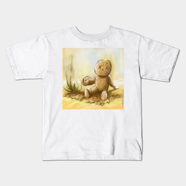 The ginger bread rag doll Kids T-Shirt by stephenignacio